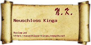 Neuschloss Kinga névjegykártya